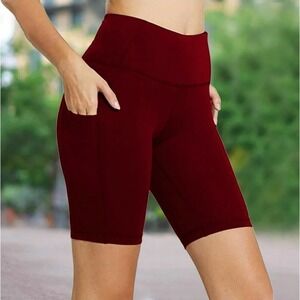 Ideology High Rise Biker Shorts Red Pear Medium
